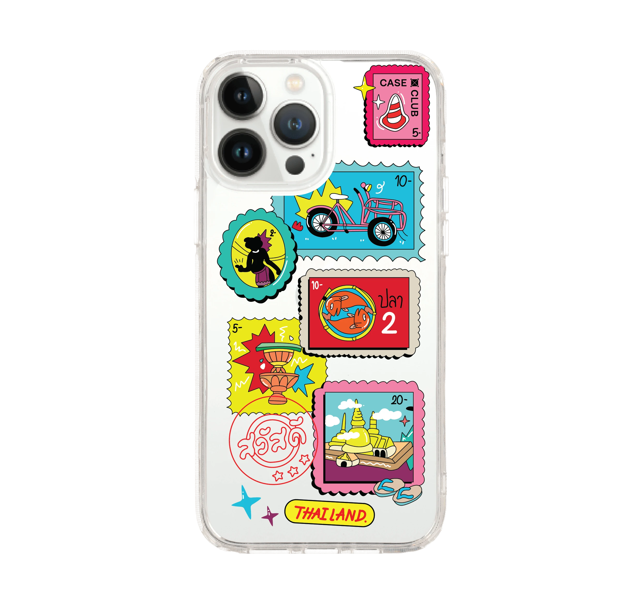 iphone 12/ 13 pro max clear case thai stamp